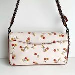 Coach  Dinky Glovetanned Leather Chalk White Cherry Print Clutch Crossbody 21635 Photo 5