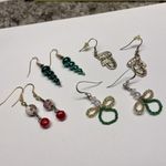 Lot Of 4 Costume Earrings Pierced Christmas Holiday Dangle Photo 7