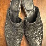 Billy Reid  black woven leather mules heels with pointy toe women's size 7 1/2-8 Photo 0