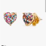 Kate Spade Multi Glitter My Love Goldtone Heart Earrings Photo 0