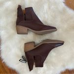Code West Brown Faux Leather Pointed Toe Western Ankle Boots Photo 4