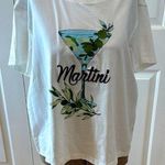 Jane and Delancey  White Martini Graphic short sleeve crew neck t shirt Photo 0