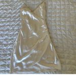 Retrofête Retrofete Ser.o.ya Lea Silk Faux Wrap Mini Dress In Pearl  Photo 4