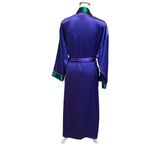 Victoria's Secret  Gold Label Robe Purple Satin‎ Kelly Green Trim Belted Size M/L Photo 1