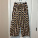 Maeve Anthropologie Colette Cropped Wide Leg Pants 70s Floral Hippie Sz 27 p Photo 2