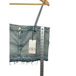 ZARA Denim Jean Cropped Pants Top Spaghetti Straps Size Large Bloggers Blue Wash Photo 5