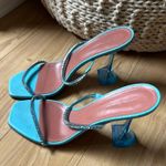 Amina Muaddi  Gilda Crystal-Embellished Blue Heel Photo 2