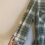 Eden & Olivia Green White Plaid Button Down Shirt Zip Pocket Top Small Womens Photo 8