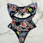 Raisin's  Puerto Vallarta One Piece Swimsuit Indo Bloom Boho Floral Black Mono S Photo 3