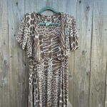 Vintage animal print cottagecore dress by American‎ Angel size medium Tan Photo 6