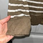 Zenana Outfitters  Striped Snap V-neck Cardigan Brown White Sz XL Photo 3