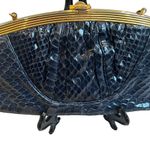 Judith Leiber Snakeskin Trojan Warrior Cameo Clasp Shoulder Bag Purse Clutch Photo 3