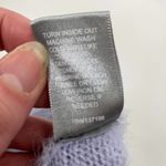 Marled Sweater Short Sleeve Eyelash Knit Mock Neck Lavender Purple Womens Large Photo 3