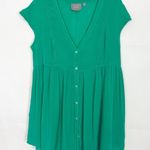 Anthropologie Vanessa Virginia Green Babydoll Long Line Top Size Small Photo 0