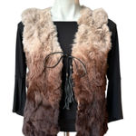 Love Token  Rex Rabbit Ombré Fur Vest, Sz S Photo 0