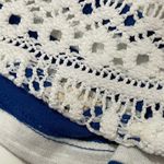 Anthropologie  Postmark Crochet Lace Overlay Striped Swing Tank - White/Blue - M Photo 4