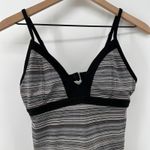 Athleta  Women‎ M Veracruz Stripe Tankini Top Black White Tan Wireless Swim Pool Photo 2