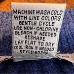 Reference Point Size Small V-Neck 1/2 Sleeve Ribbed Blue Sweater Vintage Photo 6