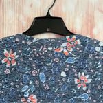 Erika Blue Ariella Floral V-Neck Short Sleeve T Shirt Photo 9
