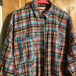 Urban Outfitters Oversized Bryce Plaid Longline Button-Down Shirt $88 EUC S Photo 5