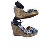 Tory Burch EUC Nautical Wedge Sandals with Geometric Pattern sz 6 Photo 2