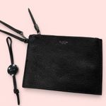 Botkier  New York black pebbled leather zipper pochette wristlet with logo pull Photo 1