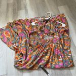 Floral Bohemian Dress retro halter tiered maxi Orange Gray (small) party summer Photo 3