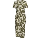 Tanya Taylor Ira Twisted Waist Cotton Shirt Midi Dress in Moss Green Size 1X Photo 5