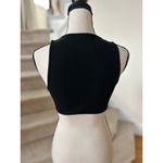 The Vintage Shop Black Rib Stretch Sleeveless Rhinestone Dangle Crop Top Western Glam Photo 1
