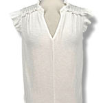 Anthem The Label Karina Top White Ruffle Sleeveless V Photo 0