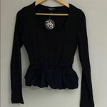 Jolie & Joy New! Juniors Ruffled Black long sleeve Top size M Size M Photo 1