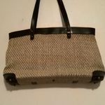 Elegant Vintage John Romain Navy and Tan Tote Photo 2
