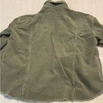 ZARA  Corduroy Olive Army Green Button Up Shacket Photo 4