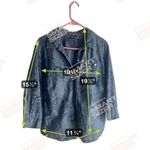 Karen Scott  Women Large Button Down Floral Blue‎ Denim Shirt Casual MomCore Photo 6