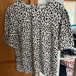 MELLODAY NWOT!  Black and White Leopard Print Blouse Photo 0