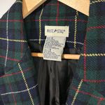 White Stag  Wool Blend Tartan Blazer Size 10 — Green Plaid Preppy 90s academia Photo 3