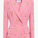 Moschino NWOT  pink floral embroidered slim fit blazer Photo 0
