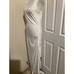 l*space  White Ribbed Ruched Tank Midi Dress L G Photo 3