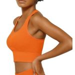 Innersy Orange Removable Pads Medium Support Racerback Sports Bra Top Size M Photo 0