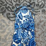 Verge Girl VRG GRL Satin Halter Maxi Dress Paisley White Blue 6 Photo 6