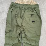 LCKR Women’s Mayday Utility Cargo Pants Nylon Pull On High Rise in Green Army S Photo 6