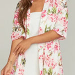 Anthropologie Pink and Green Floral Robe Photo 0