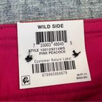 JM Collection Pink Peacock Gold Tone Buttons Straight Leg Pants XS Photo 3