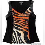 Frank Lyman Design tank style top. Size: 10. Faux leather around the straps. Black Photo 4