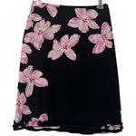 The Limited  Floral Skirt Size 2 Y2K Black Pink Flower Print Pencil Ruffle Hem Photo 0