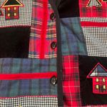 Koret Vintage Ugly Christmas Sweater Party Patchwork Vest Size Petite Small Black Photo 4