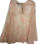 Love Stitch Boho Sheer Floral Lace Swim Cover Up Flare Sleeve Beige Photo 3