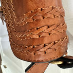 Antik Kraft  Brown Boho Tassel Crossbody Bag with Stud Trim Anthropologie Photo 6