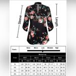 Plus Size 3/4 Sleeve Shirts for Women Floral Print V Neck Blouses Tunic Tops Black Photo 5