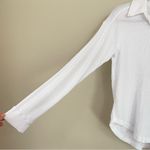 Michael Stars  Amina Waffle‎ Long Sleeve Henley Top in White Size Medium Photo 3